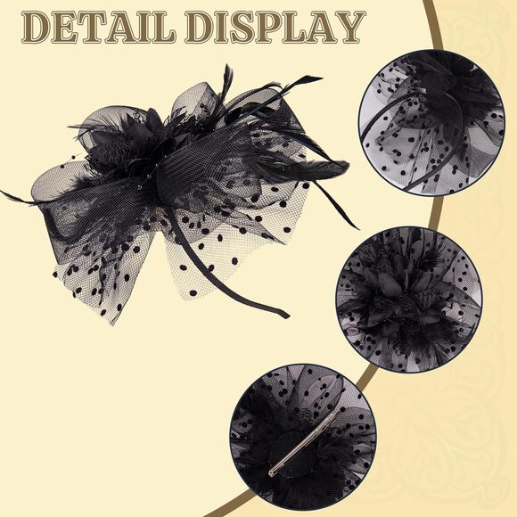 Women Fascinators Flower Mesh Kentucky Church Derby Hat With Headband And 7732